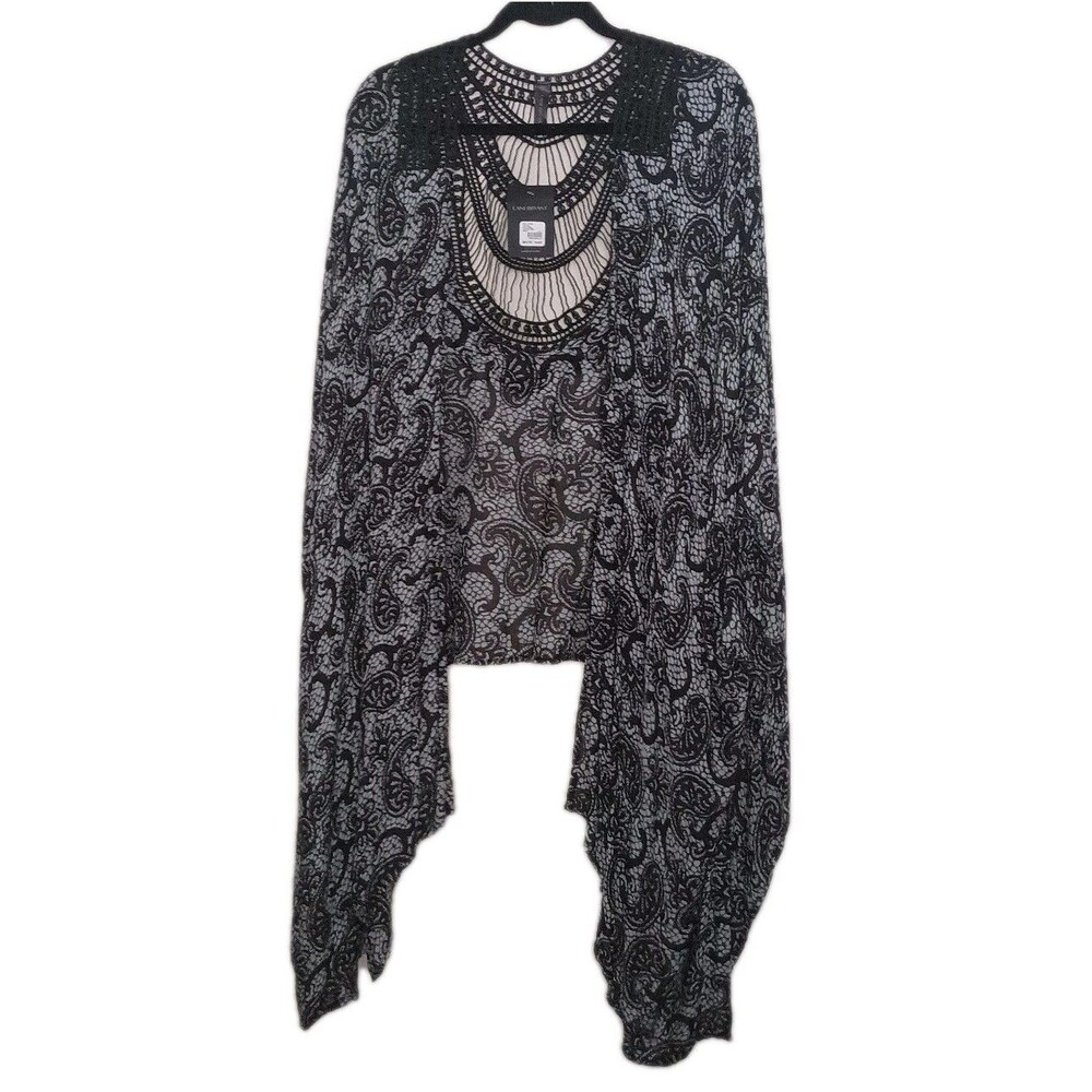 NEW Lane Bryant Wrap Scarf Paisley Black Gray Womens One Size Fits All